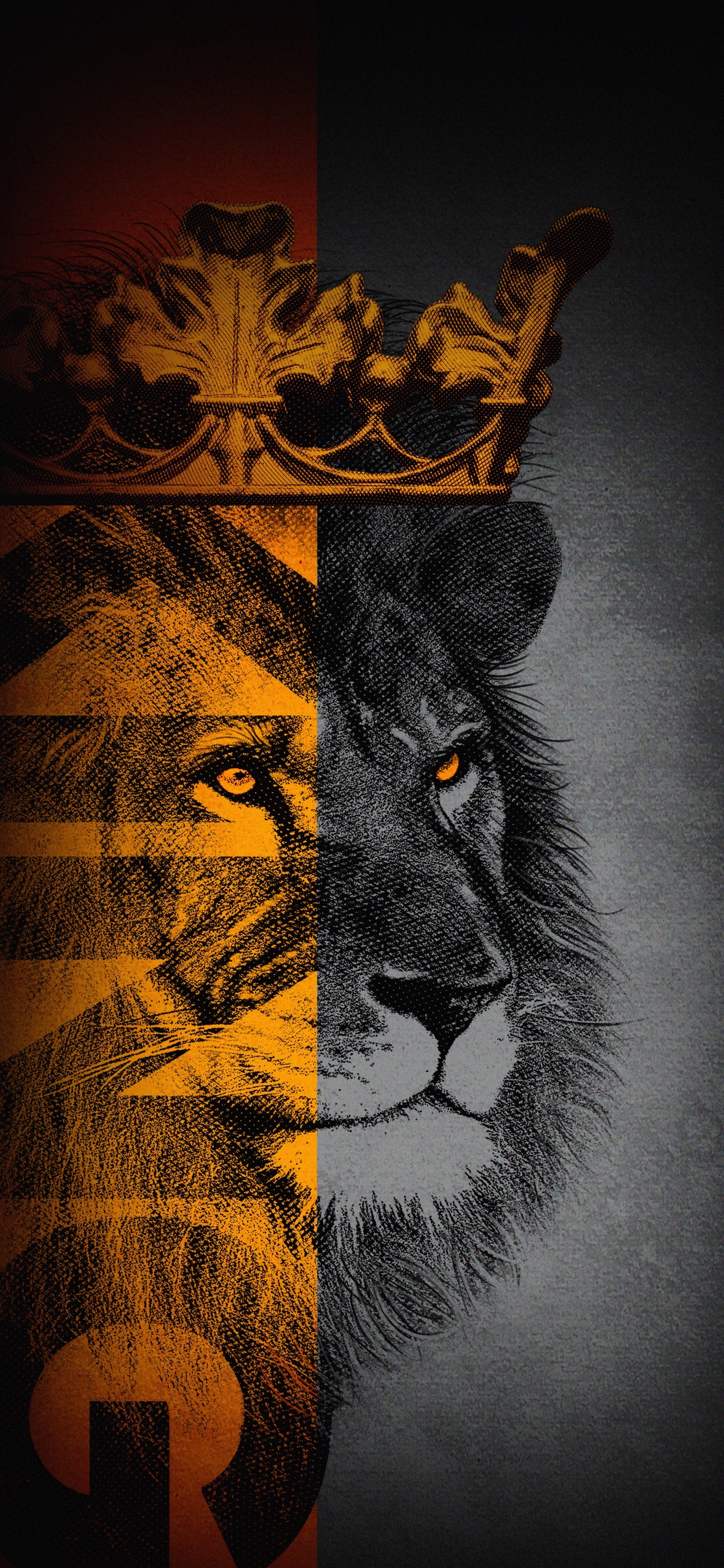 Lion, Conception, Felidae, Carnivores, Art. Wallpaper in 1242x2688 Resolution