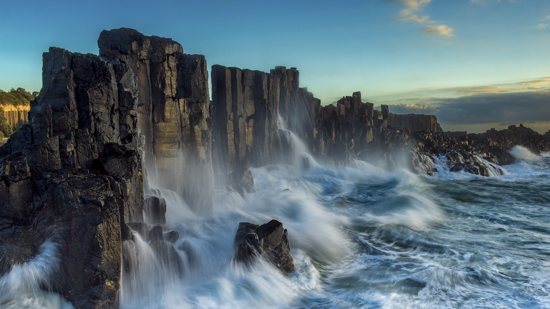 Water Falls on Rocky Mountain During Daytime. Wallpaper in 1920x1080 Resolution