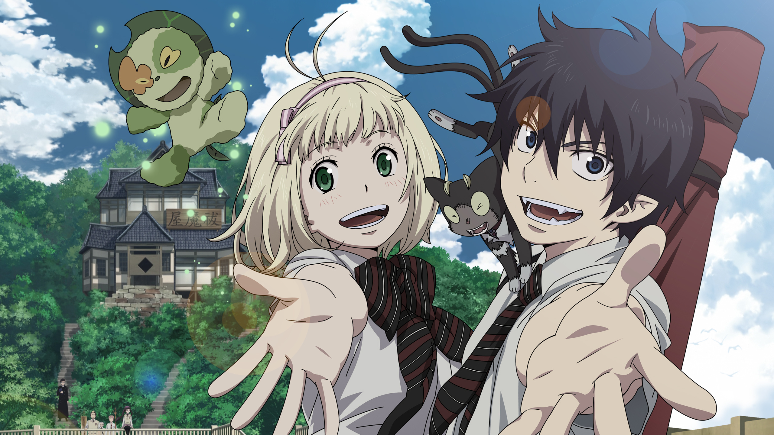 2 Personajes de Anime de Niña en Uniforme Escolar. Wallpaper in 2560x1440 Resolution