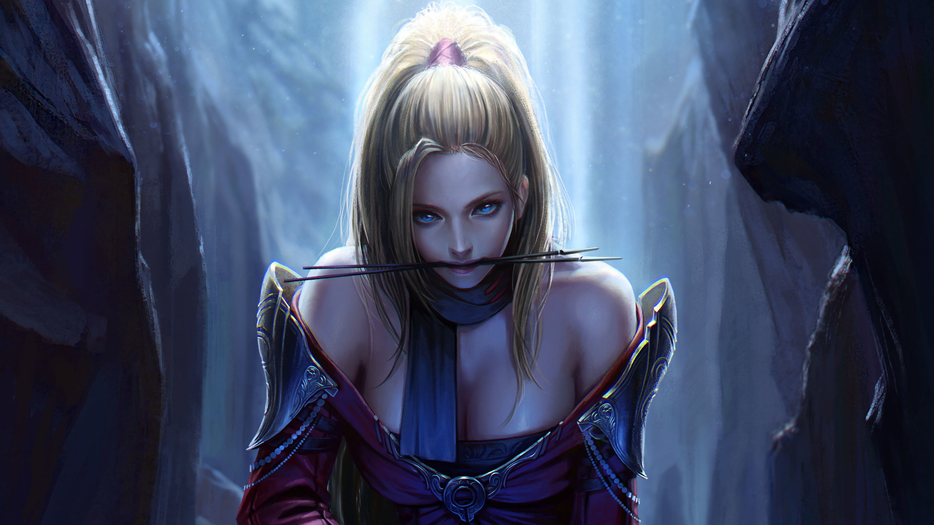 Femme en Blouson de Cuir Noir. Wallpaper in 1920x1080 Resolution