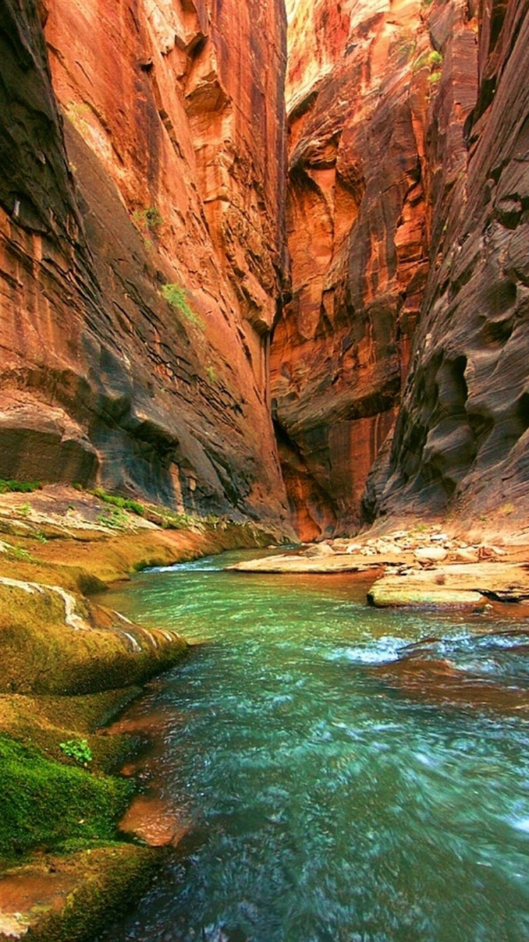 Brown Rocky Mountain Beside River During Daytime. Wallpaper in 750x1334 Resolution