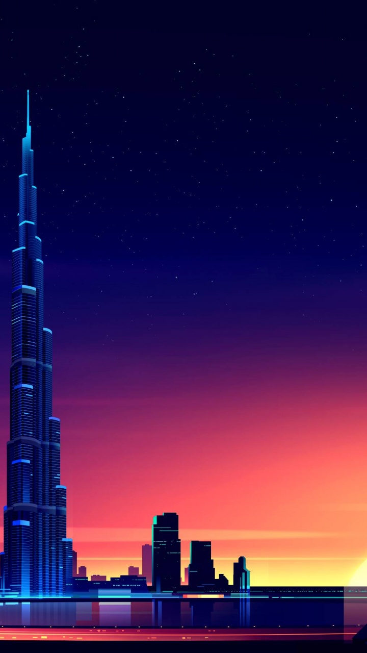 Dubai, Burj Khalifa, Willis Tower, Burj al Alam, Khalifa-Turm. Wallpaper in 720x1280 Resolution