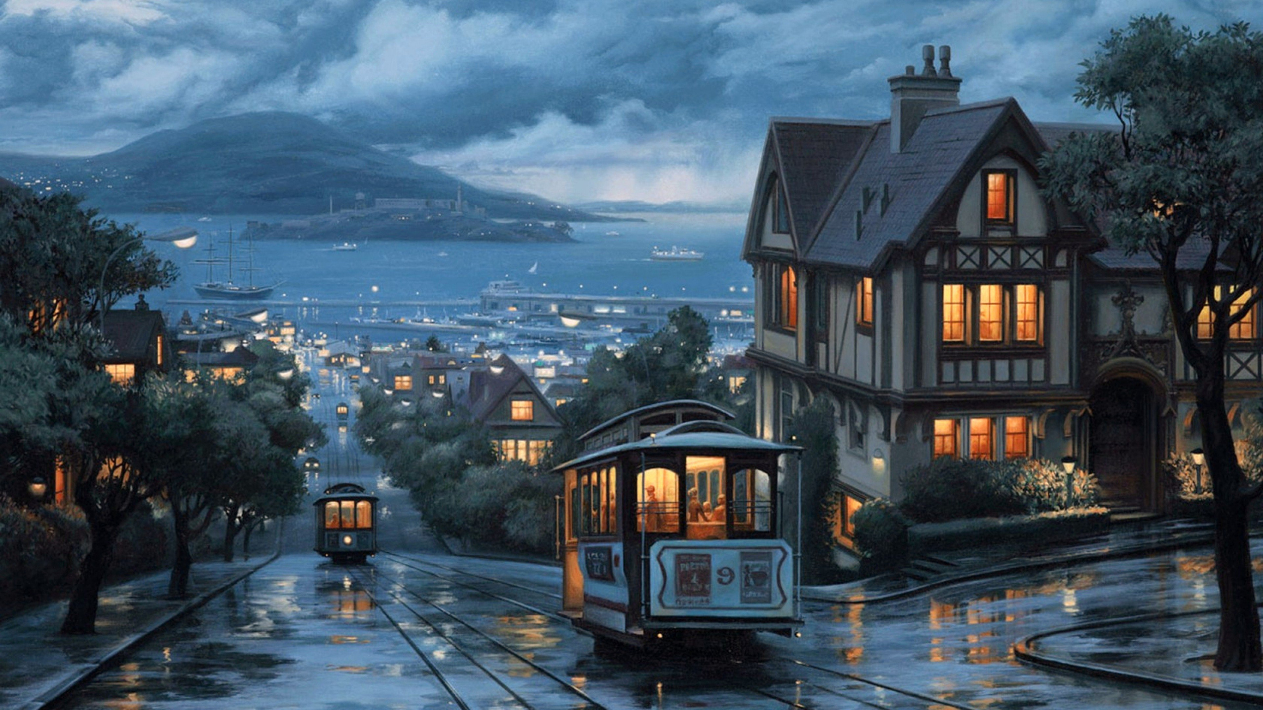 Transporte, Ciudad, Noche, Ambiente, Atardecer. Wallpaper in 2560x1440 Resolution