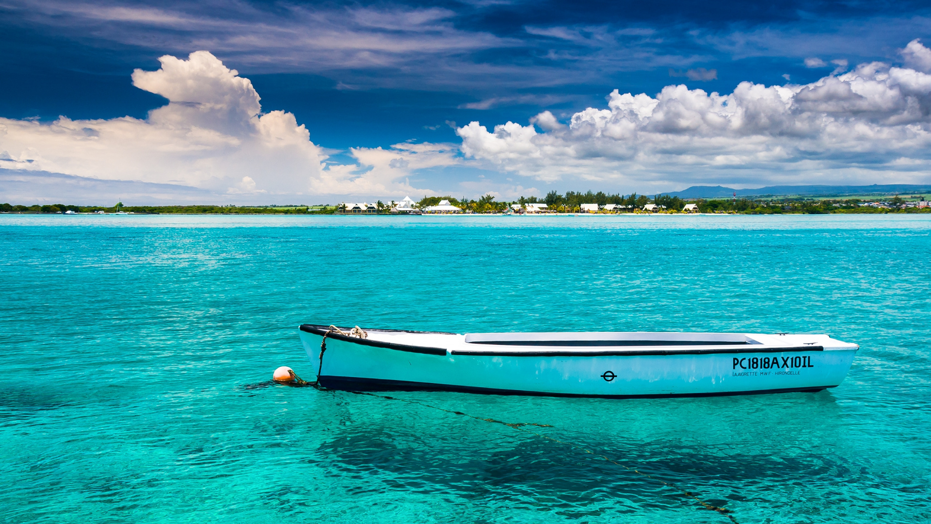 White and Brown Boat on Blue Sea Under Blue and White Cloudy Sky During Daytime. Wallpaper in 1920x1080 Resolution