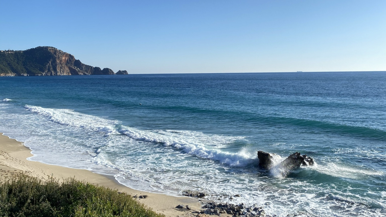 Kleopatra Beach, Coast, Water, Cloud, Natural Landscape. Wallpaper in 1280x720 Resolution