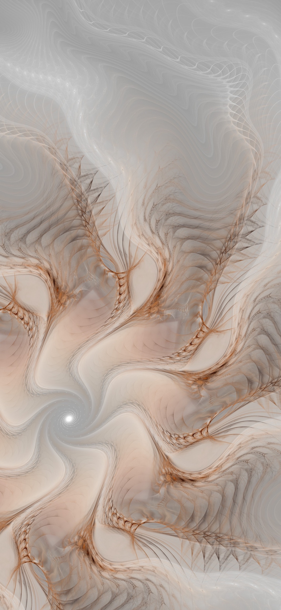 Peinture Abstraite Blanche et Brune. Wallpaper in 1125x2436 Resolution