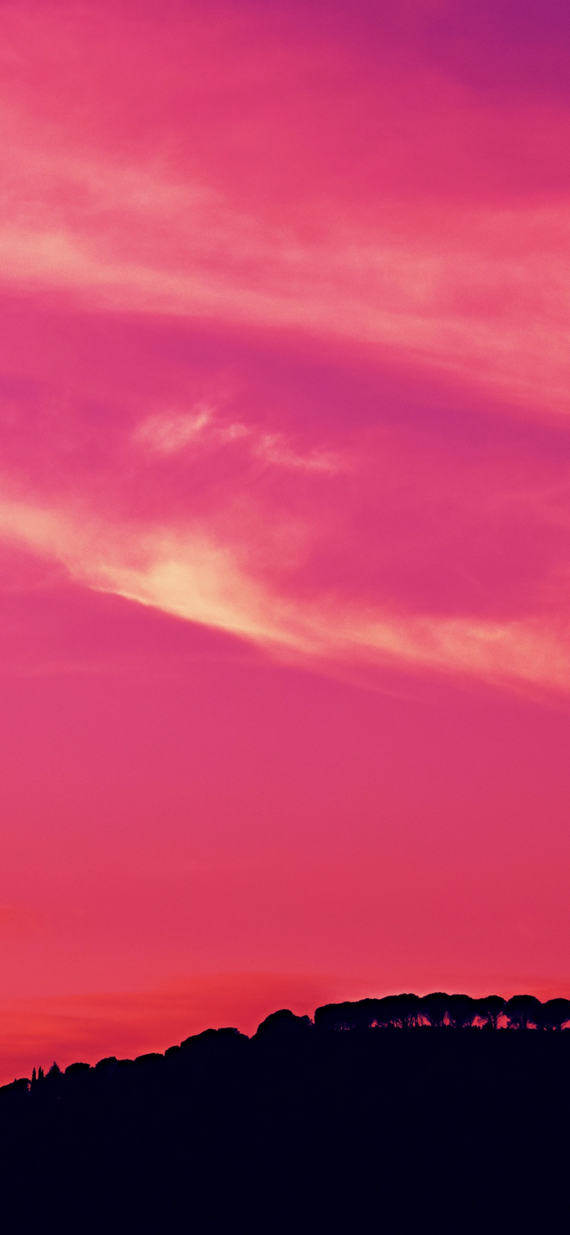 Puesta, Afterglow, Rojo, Rosa, Noche. Wallpaper in 1125x2436 Resolution