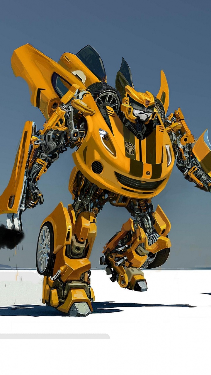 Ilustración de Robot Amarillo y Negro. Wallpaper in 720x1280 Resolution