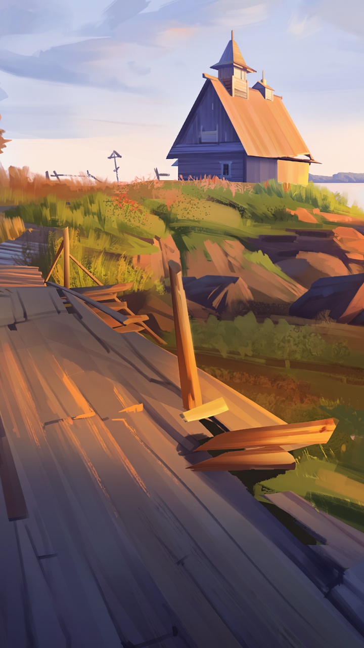 Cloud, Natur, Gebäude, Holz, Naturlandschaft. Wallpaper in 720x1280 Resolution