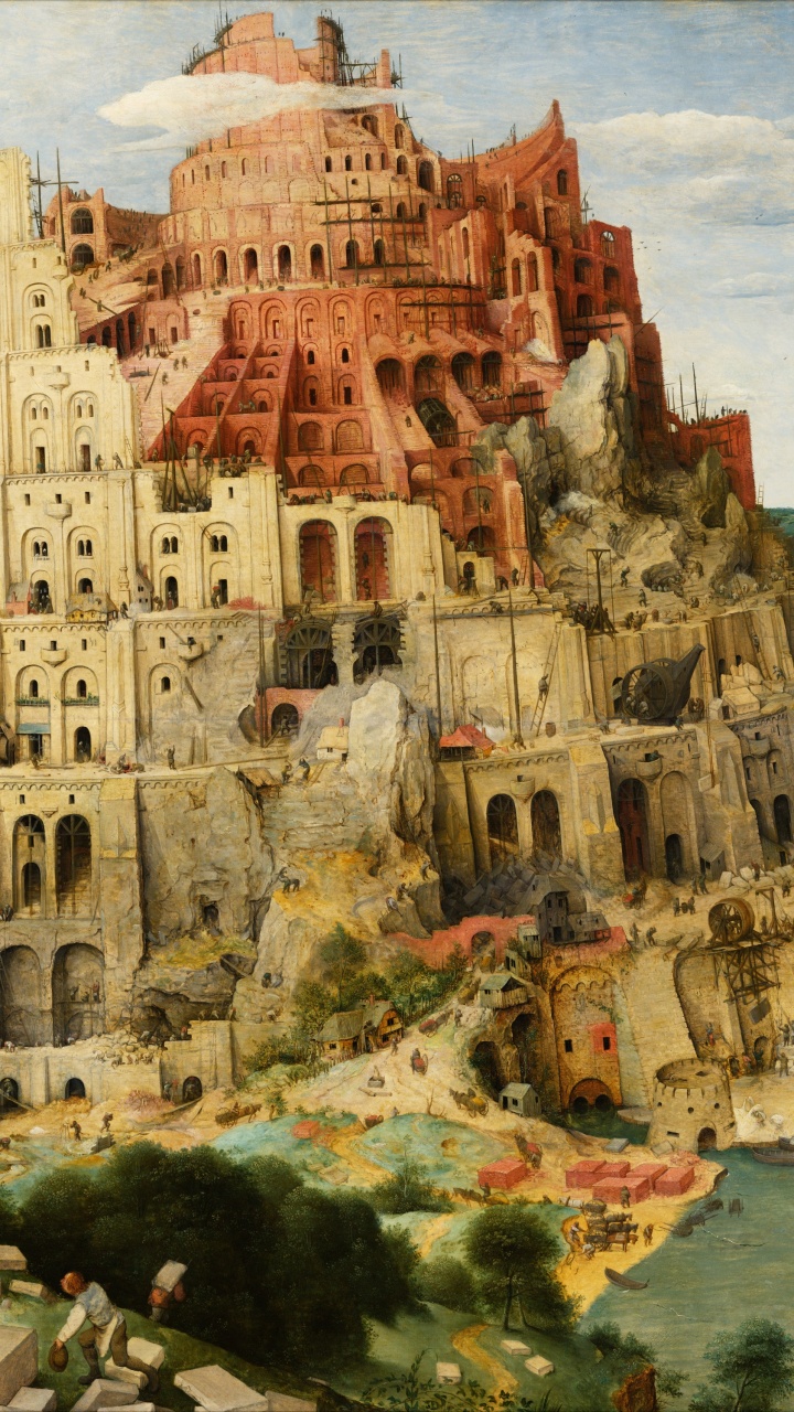 La Gente Caminando en la Playa Cerca Del Edificio de Hormigón Marrón Bajo Nubes Blancas Durante el Día. Wallpaper in 720x1280 Resolution