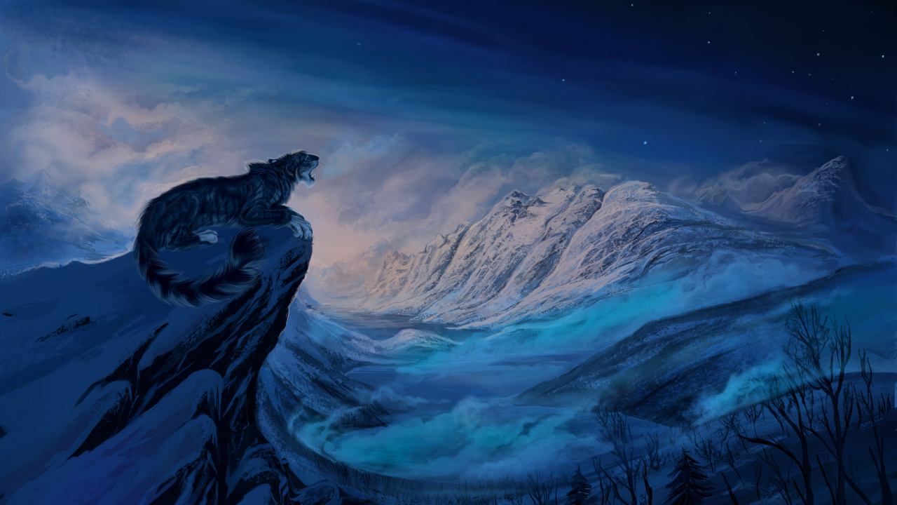 Montagnes Brunes et Blanches Sous Ciel Bleu. Wallpaper in 1280x720 Resolution