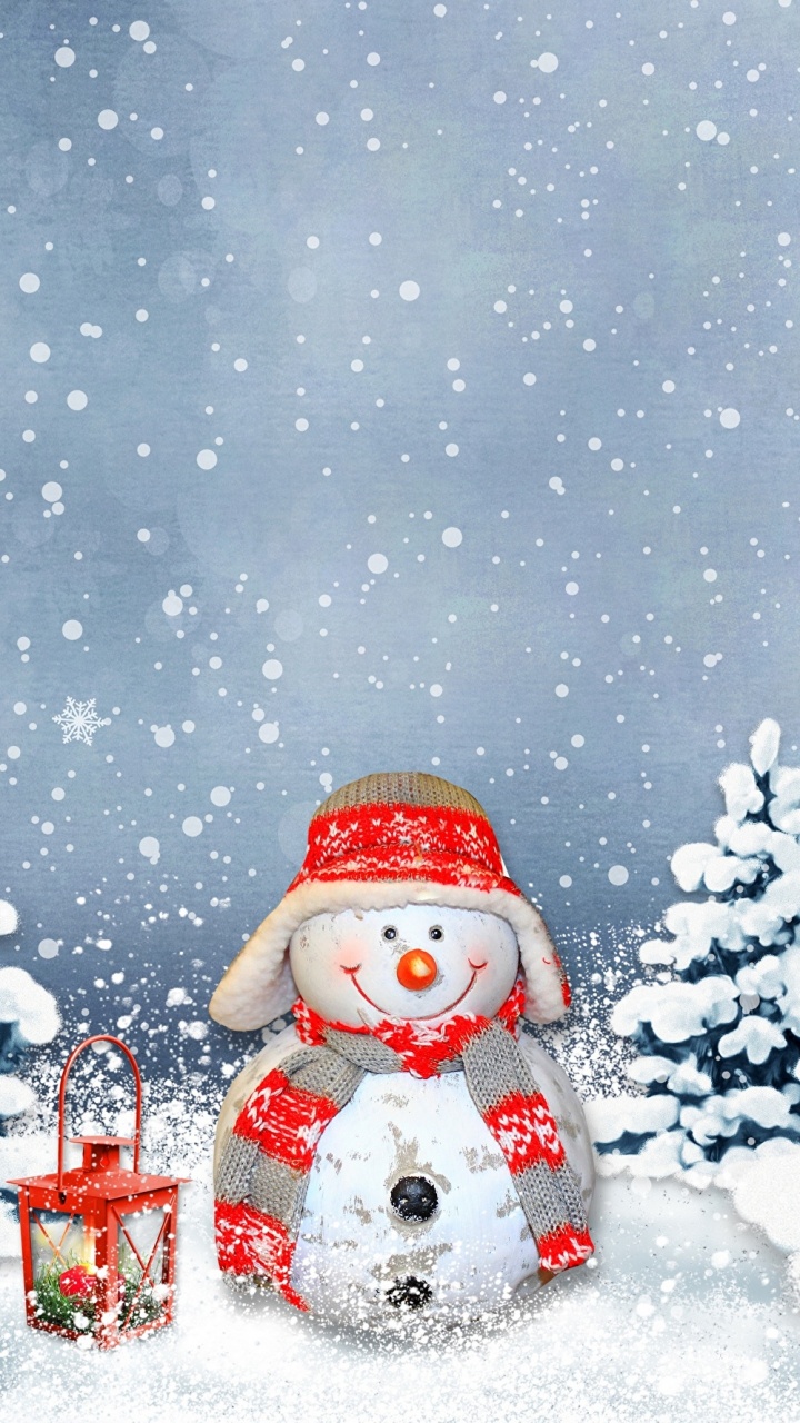 Christmas Day, Christmas Decoration, Christmas Tree, Snowman, Winter. Wallpaper in 720x1280 Resolution