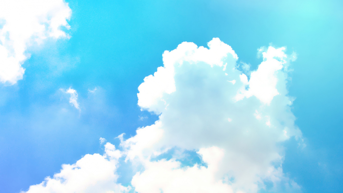 White Clouds and Blue Sky During Daytime. Wallpaper in 1366x768 Resolution