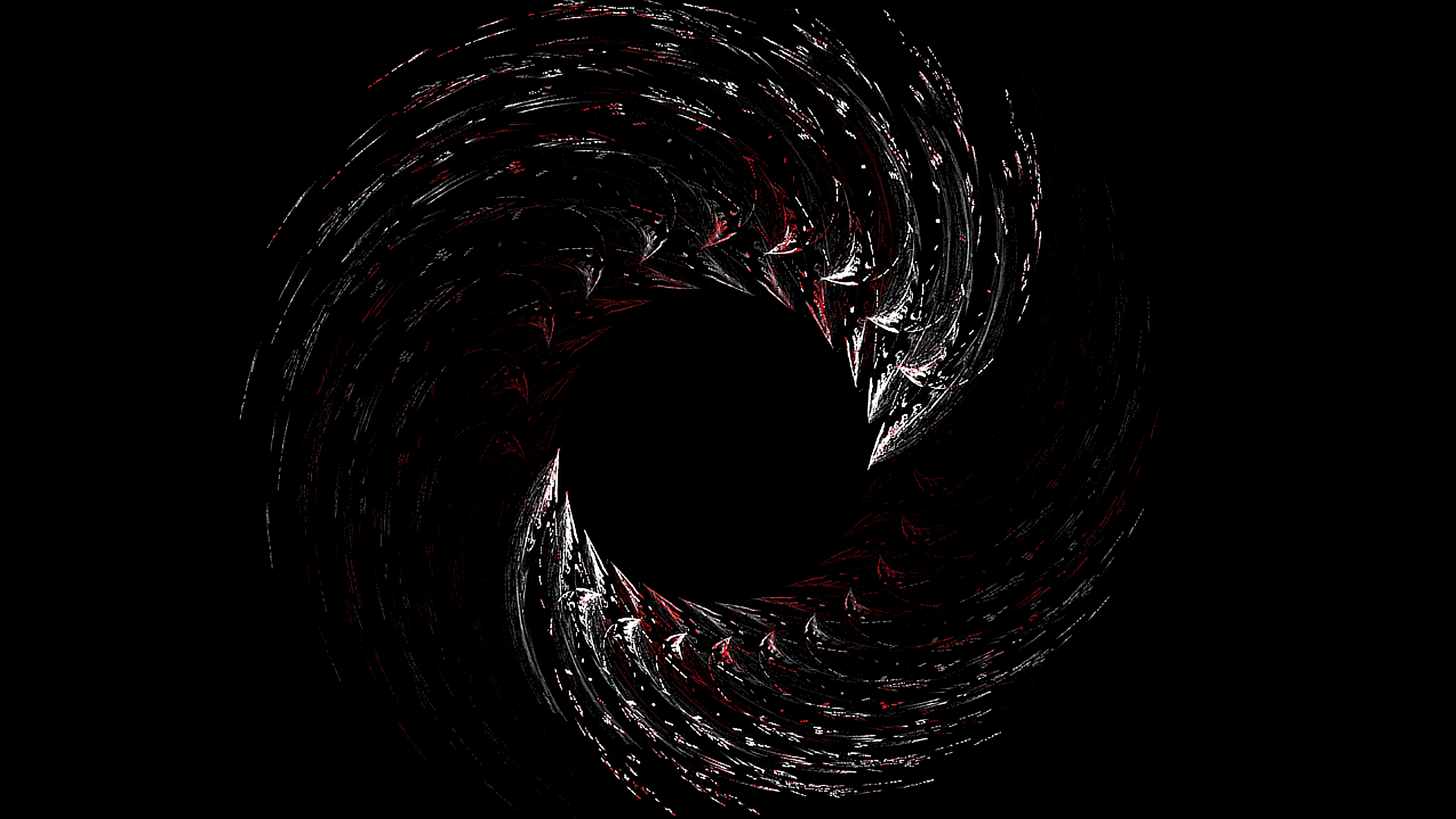 Illustration en Spirale Noir et Blanc. Wallpaper in 3840x2160 Resolution