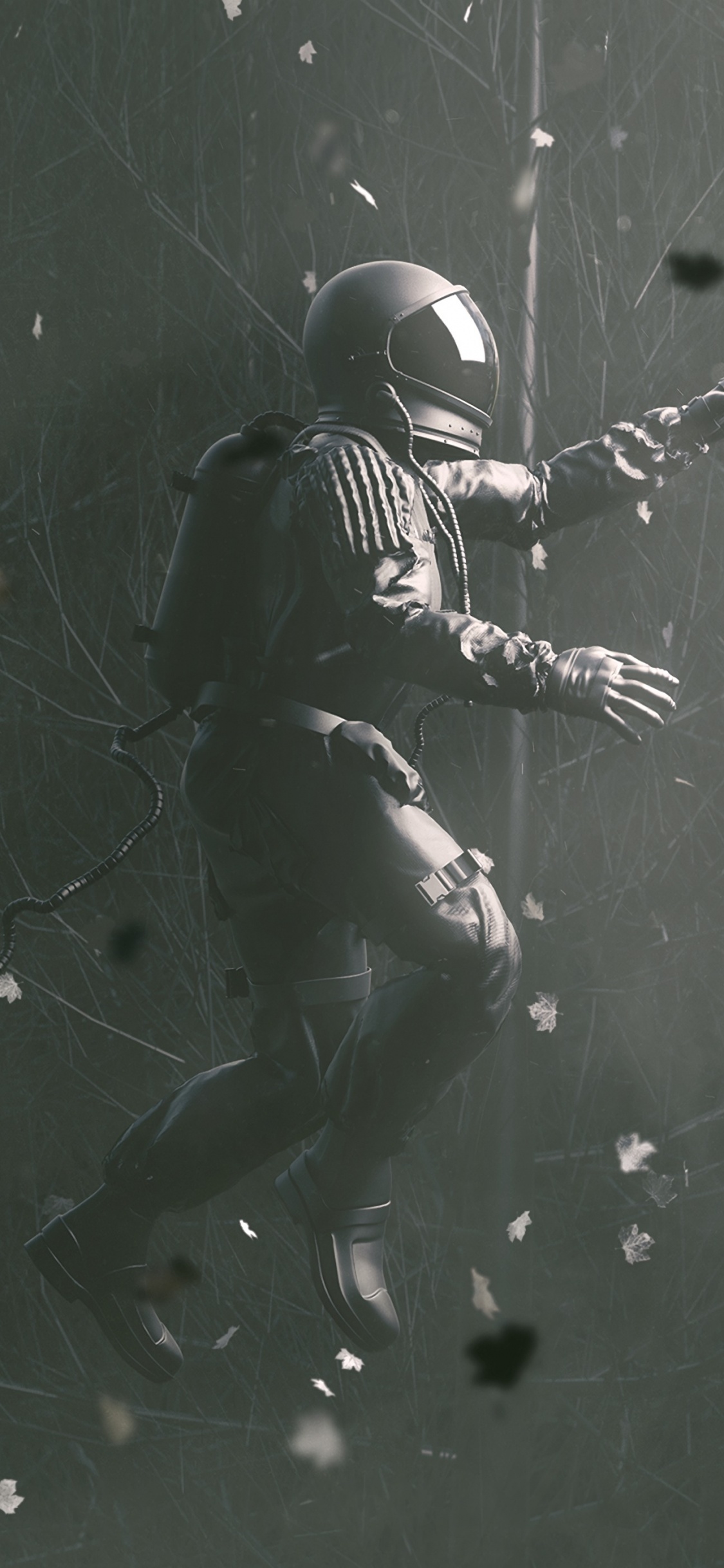 Black and White Helmet on Black Surface. Wallpaper in 1125x2436 Resolution