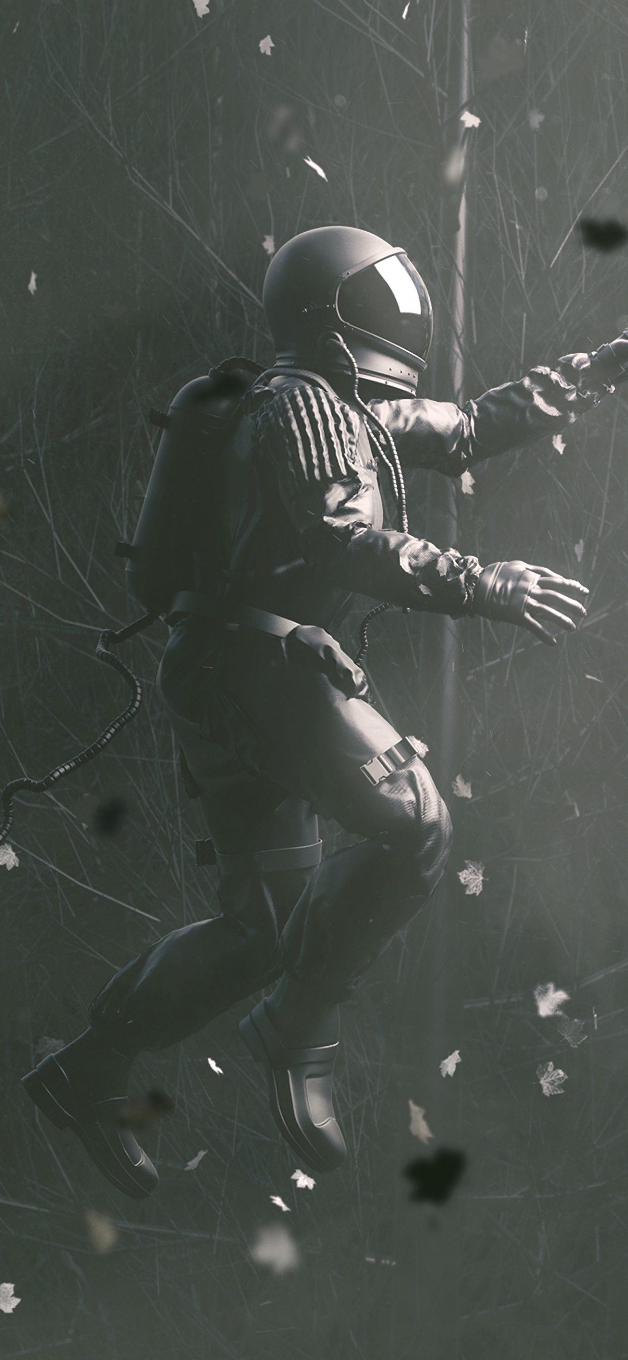 Casque Noir et Blanc Sur Surface Noire. Wallpaper in 1242x2688 Resolution