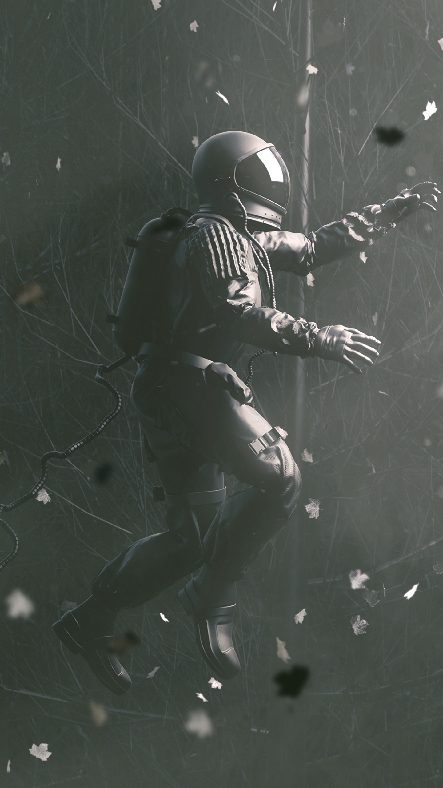 Casque Noir et Blanc Sur Surface Noire. Wallpaper in 1440x2560 Resolution