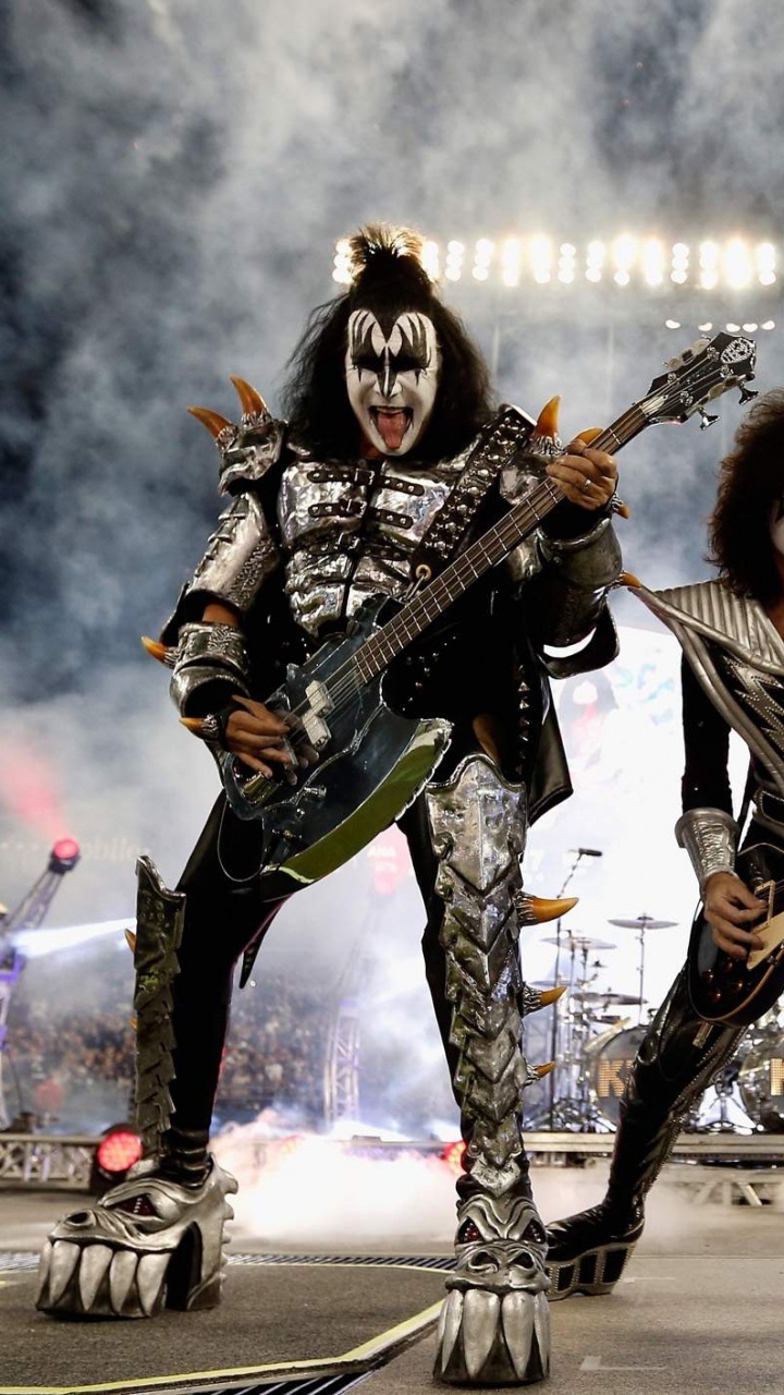 Gène Simmons, Baiser, Baiser Gene Simmons, Paul Stanley, Destroyer. Wallpaper in 720x1280 Resolution