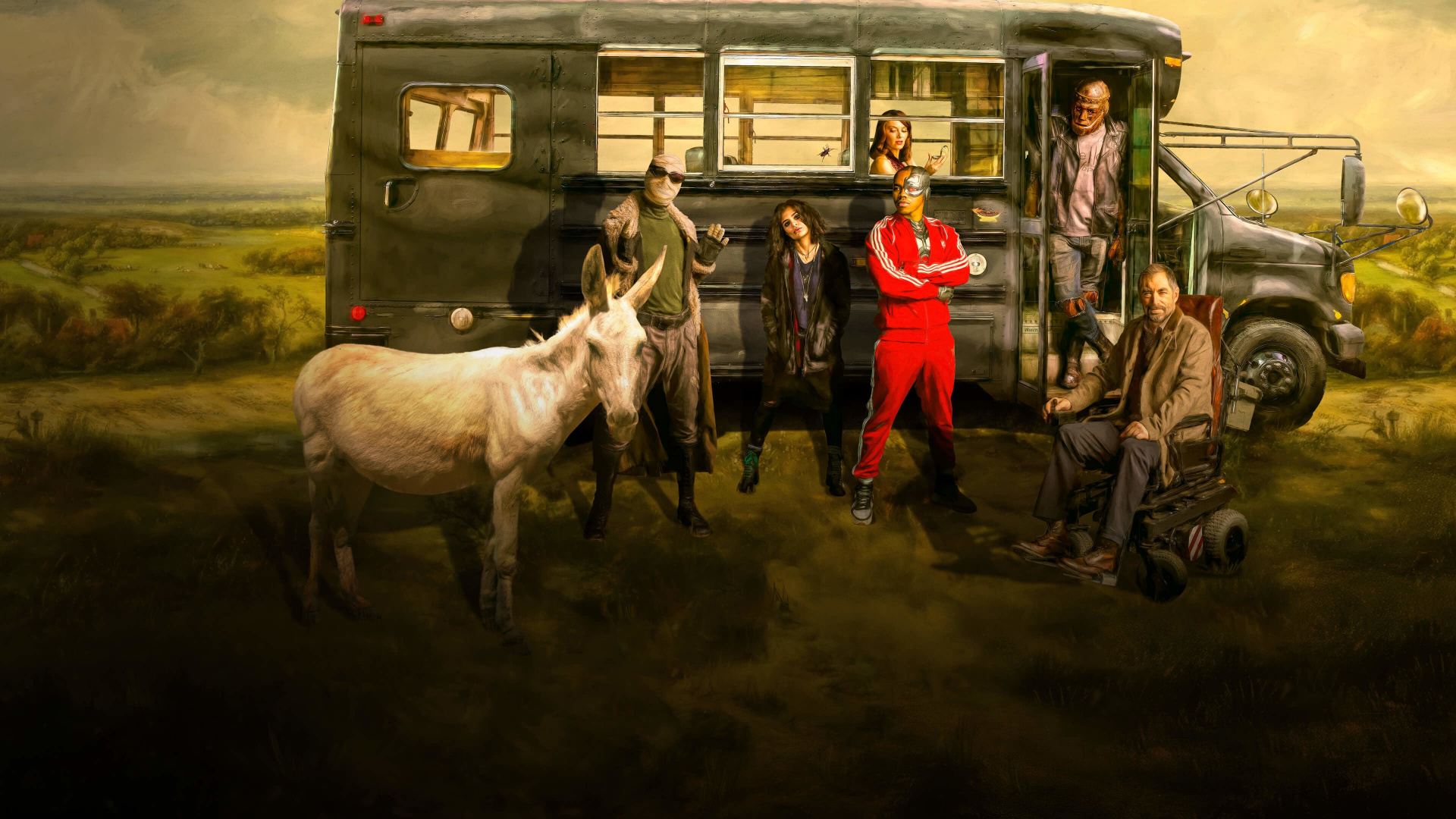 Grupo de Personas de Pie Junto al Caballo Blanco. Wallpaper in 1920x1080 Resolution