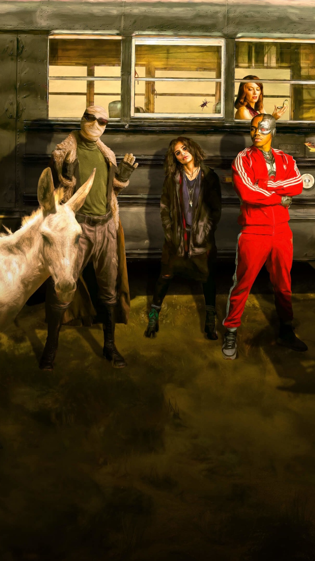 Groupe de Personnes Debout à Côté D'un Cheval Blanc. Wallpaper in 1080x1920 Resolution