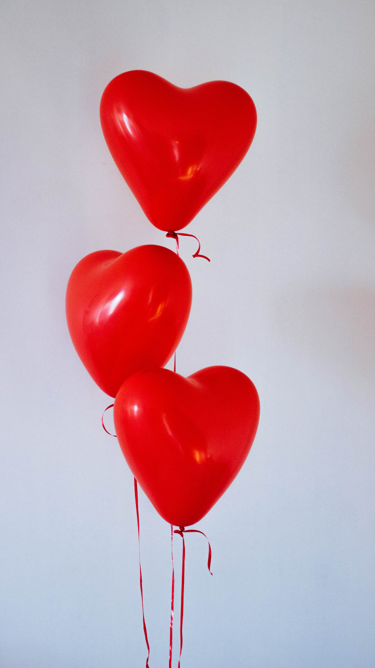 Ballons Coeur Rouge, Montgolfière, Ballons en Aluminium D'amour, Ballon Coeur Rouge, Ballon D'amour. Wallpaper in 750x1334 Resolution