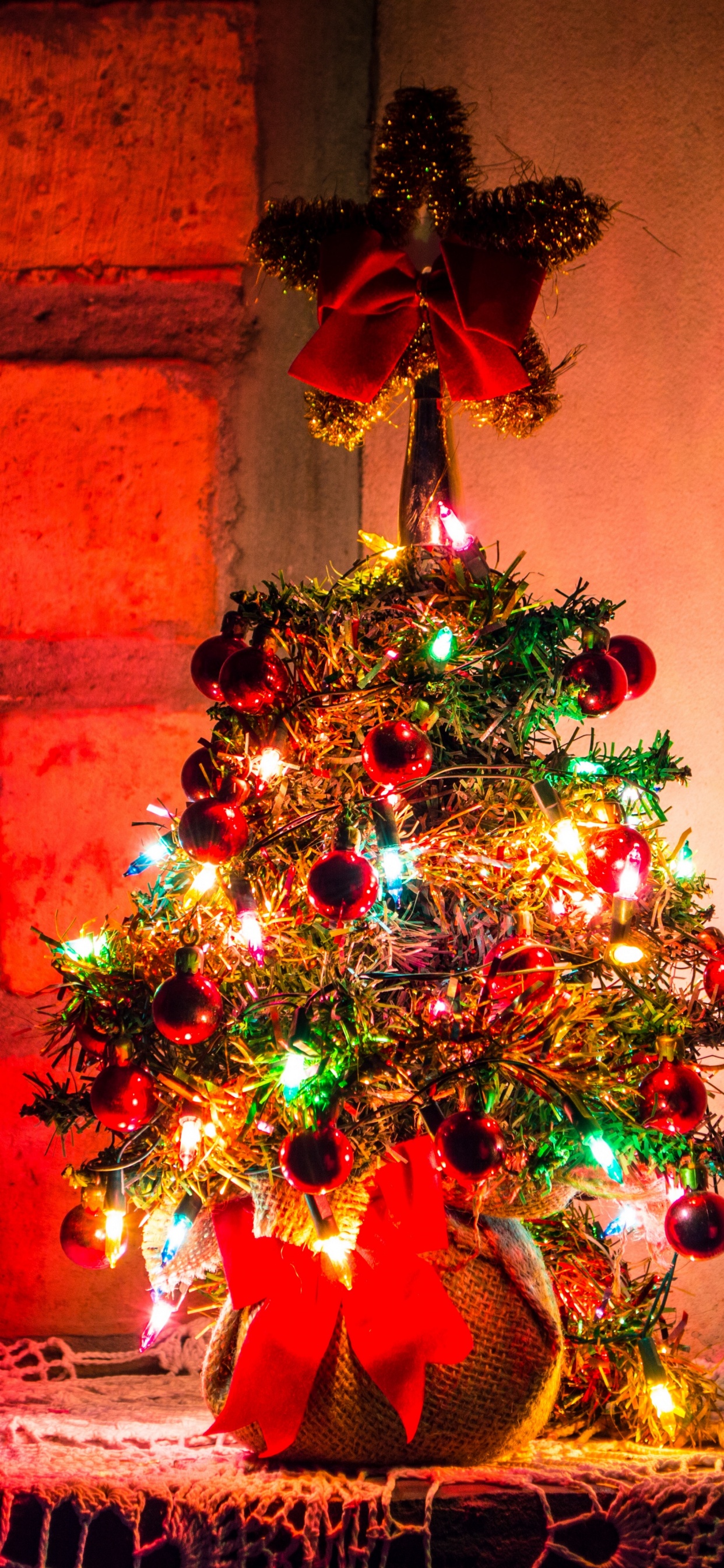 圣诞节那天, 圣诞装饰, 圣诞树, 新的一年, 圣诞节的装饰品 壁纸 1242x2688 允许