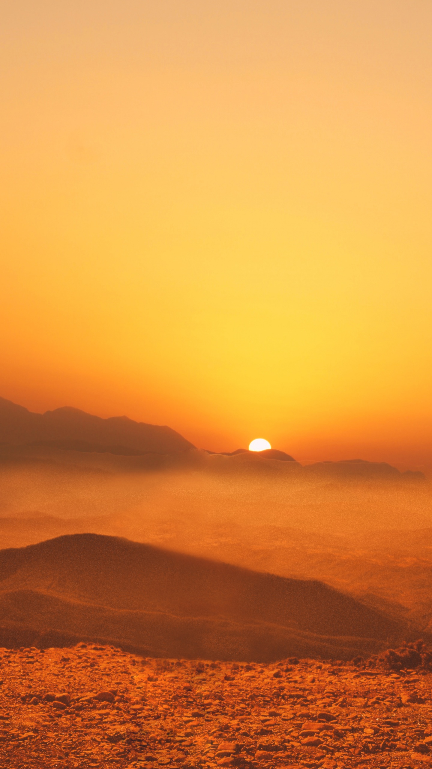 Sunset, Sunrise, Horizon, Afterglow, Orange. Wallpaper in 1440x2560 Resolution