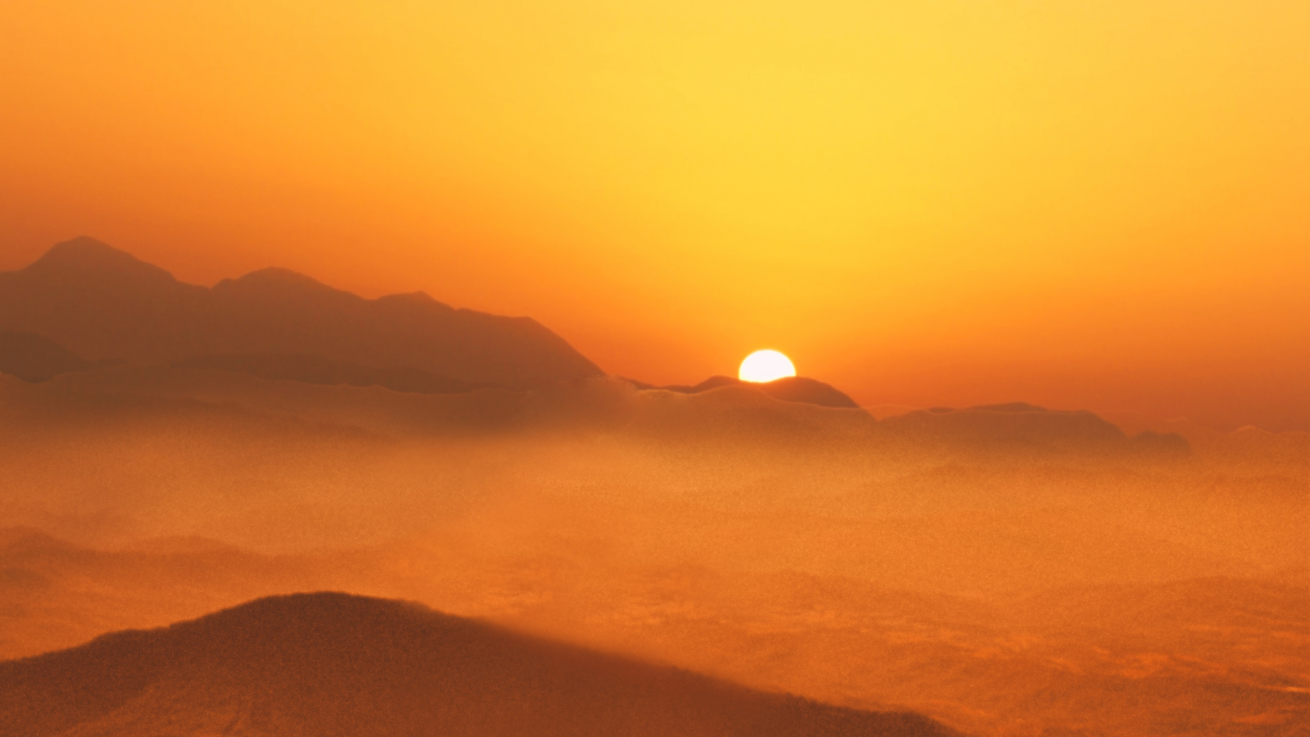 Sunset, Sunrise, Horizon, Afterglow, Orange. Wallpaper in 2560x1440 Resolution