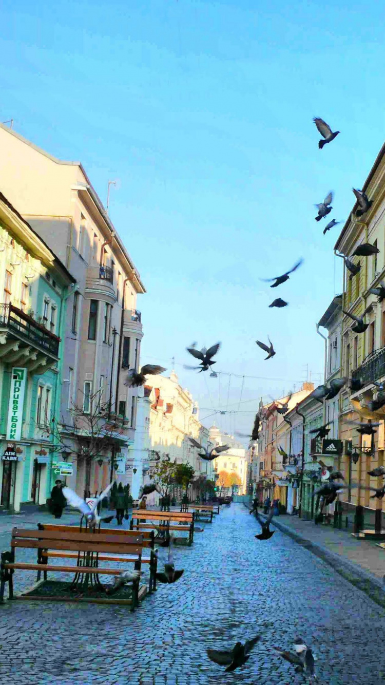 Gente Caminando en la Acera Cerca de Edificios Durante el Día. Wallpaper in 750x1334 Resolution