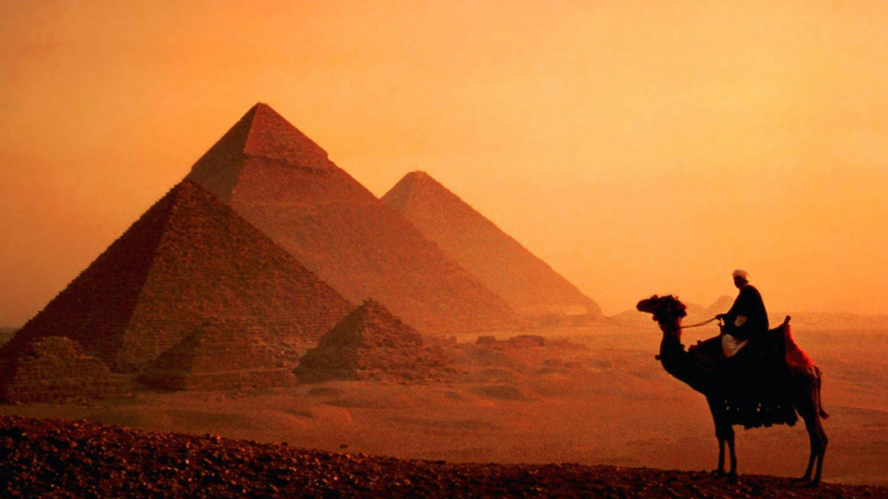 Silhouette of Man Riding Camel on Desert During Daytime. Wallpaper in 1280x720 Resolution