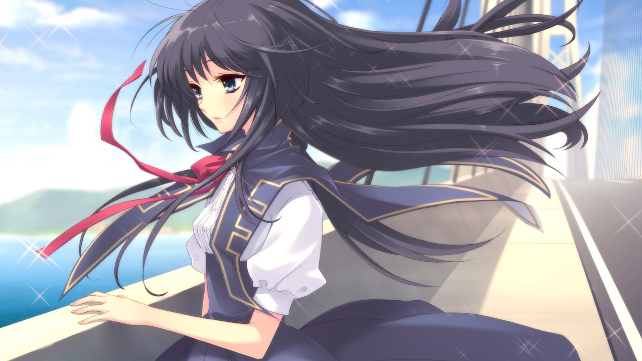 Personnage D'anime Féminin Aux Cheveux Noirs. Wallpaper in 1280x720 Resolution