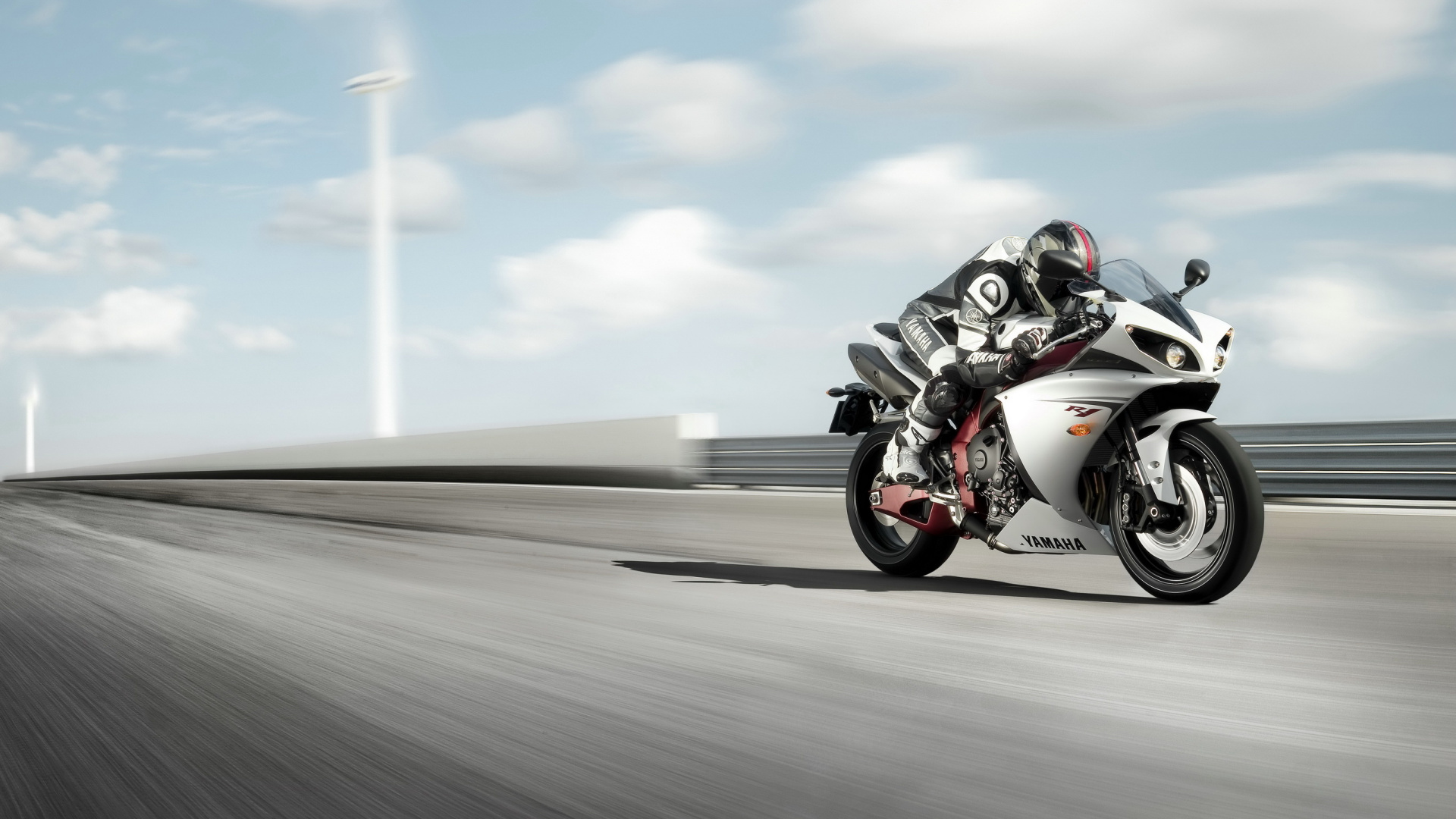 Man Riding on Sports Bike on Road During Daytime. Wallpaper in 1920x1080 Resolution