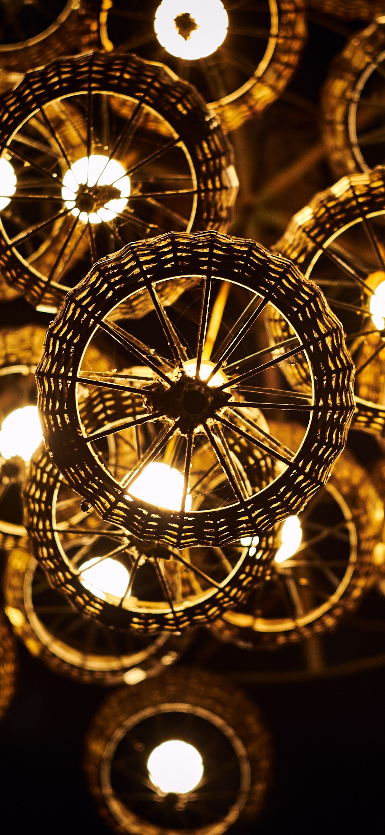 Lumière Ronde Blanche et Marron. Wallpaper in 1242x2688 Resolution