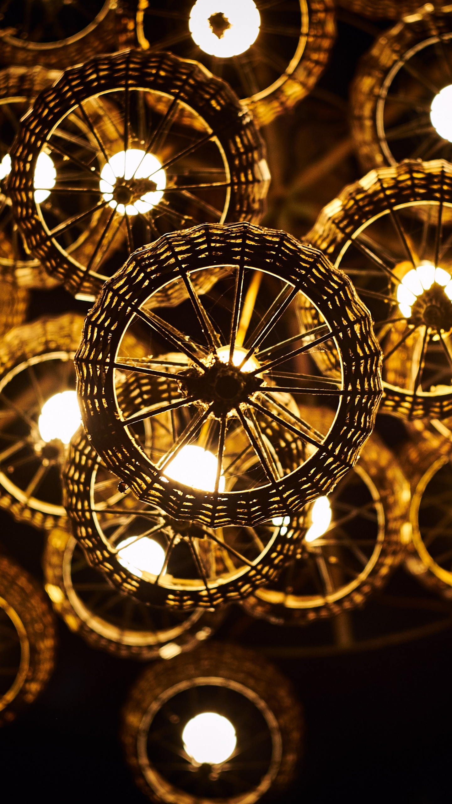 Lumière Ronde Blanche et Marron. Wallpaper in 1440x2560 Resolution