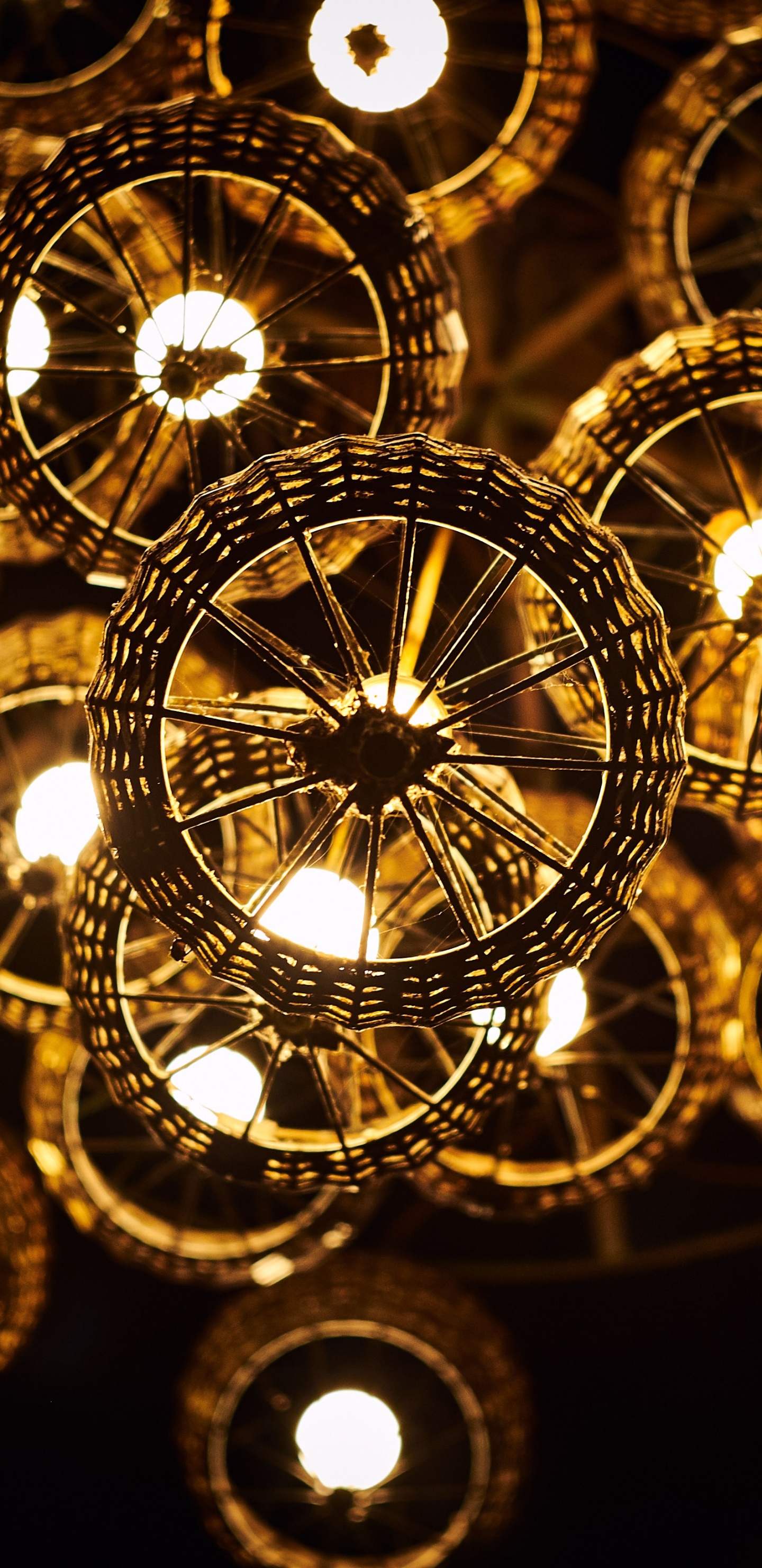 White and Brown Round Light. Wallpaper in 1440x2960 Resolution