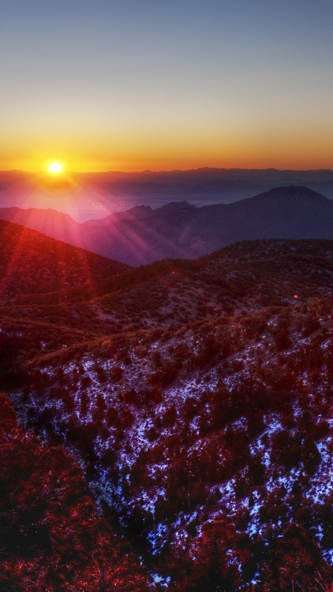 日落, 日出, 气氛, 安装的风景, 天空 壁纸 1080x1920 允许