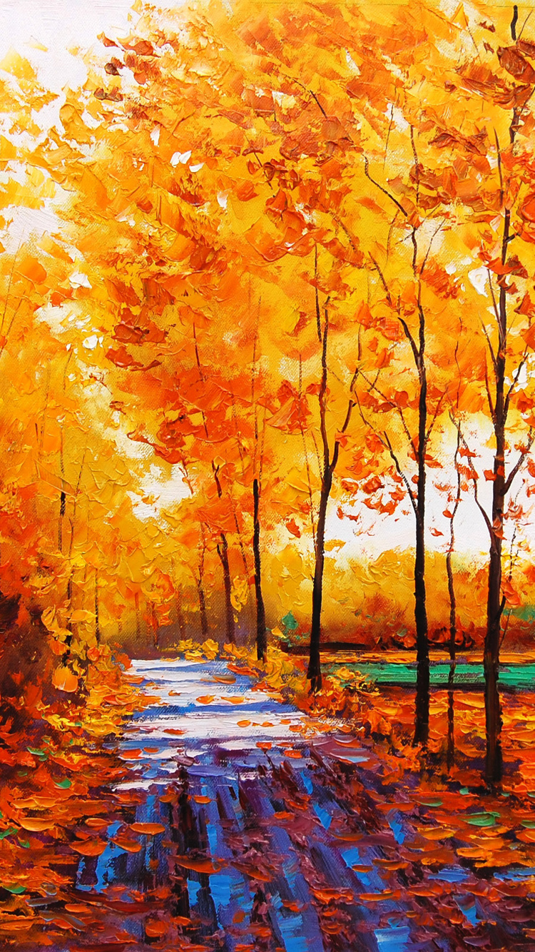 Brown Leaves on The Ground. Wallpaper in 750x1334 Resolution