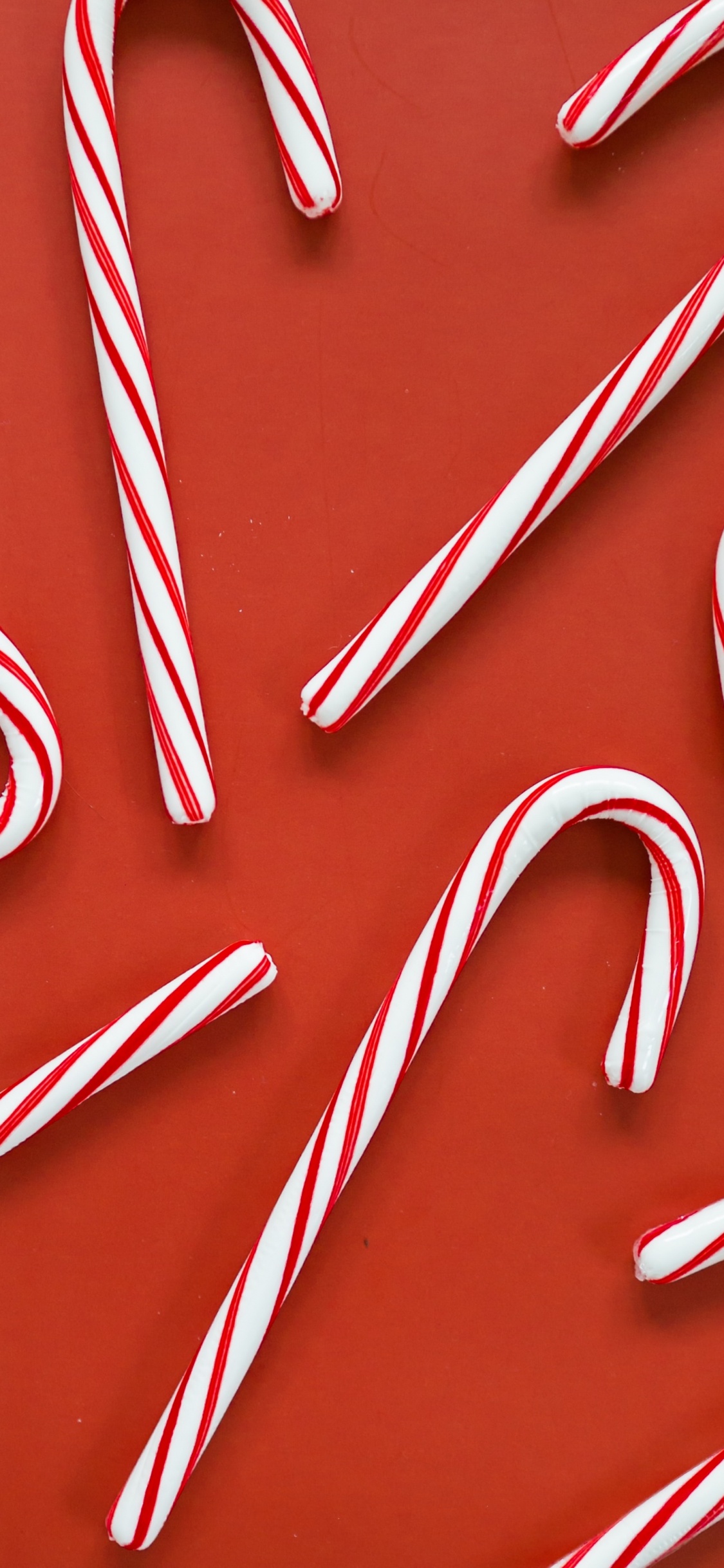 Red and White Candy Canes. Wallpaper in 1125x2436 Resolution