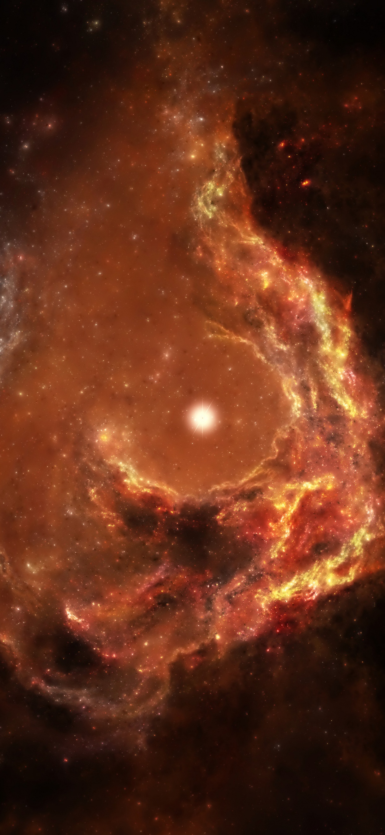 Schwarze Und Braune Galaxie Abbildung. Wallpaper in 1242x2688 Resolution