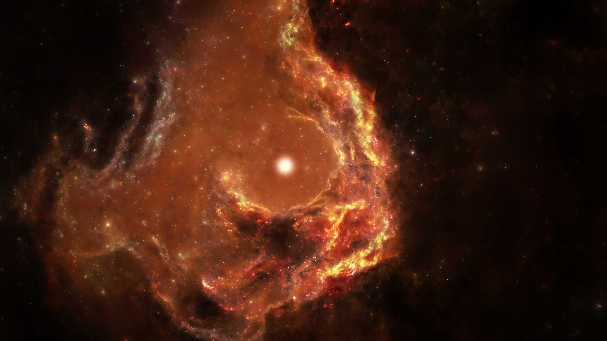 Ilustración de Galaxia Negra y Marrón. Wallpaper in 2560x1440 Resolution