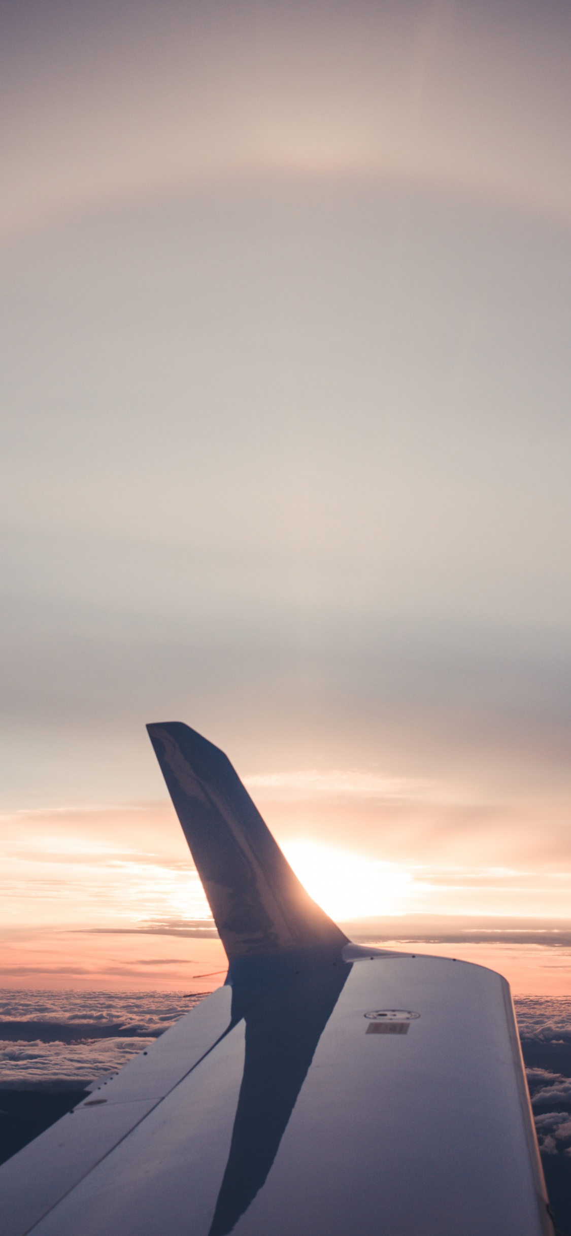 White and Black Airplane Wing During Daytime. Wallpaper in 1125x2436 Resolution
