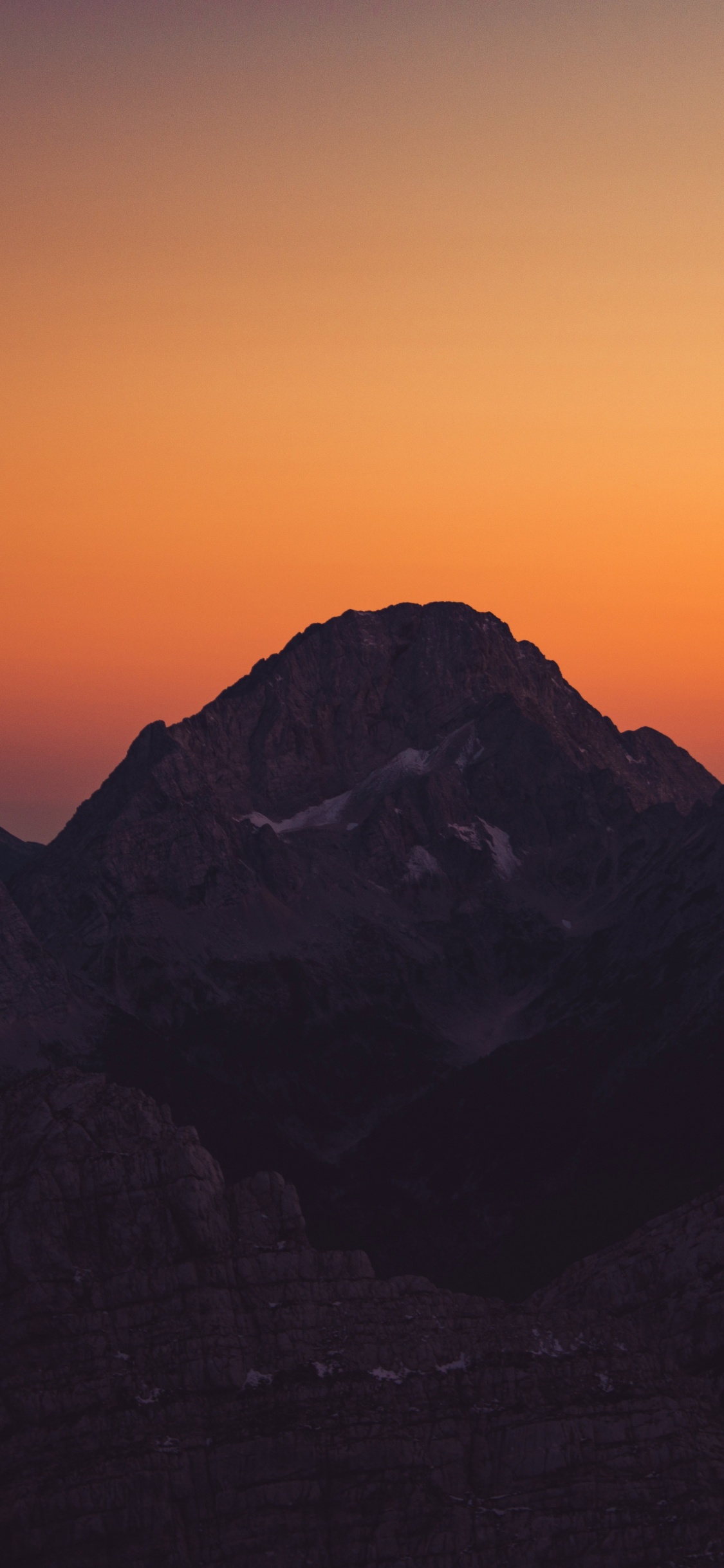 日落, 多山的地貌, 山脉, 日出, 地平线 壁纸 1125x2436 允许