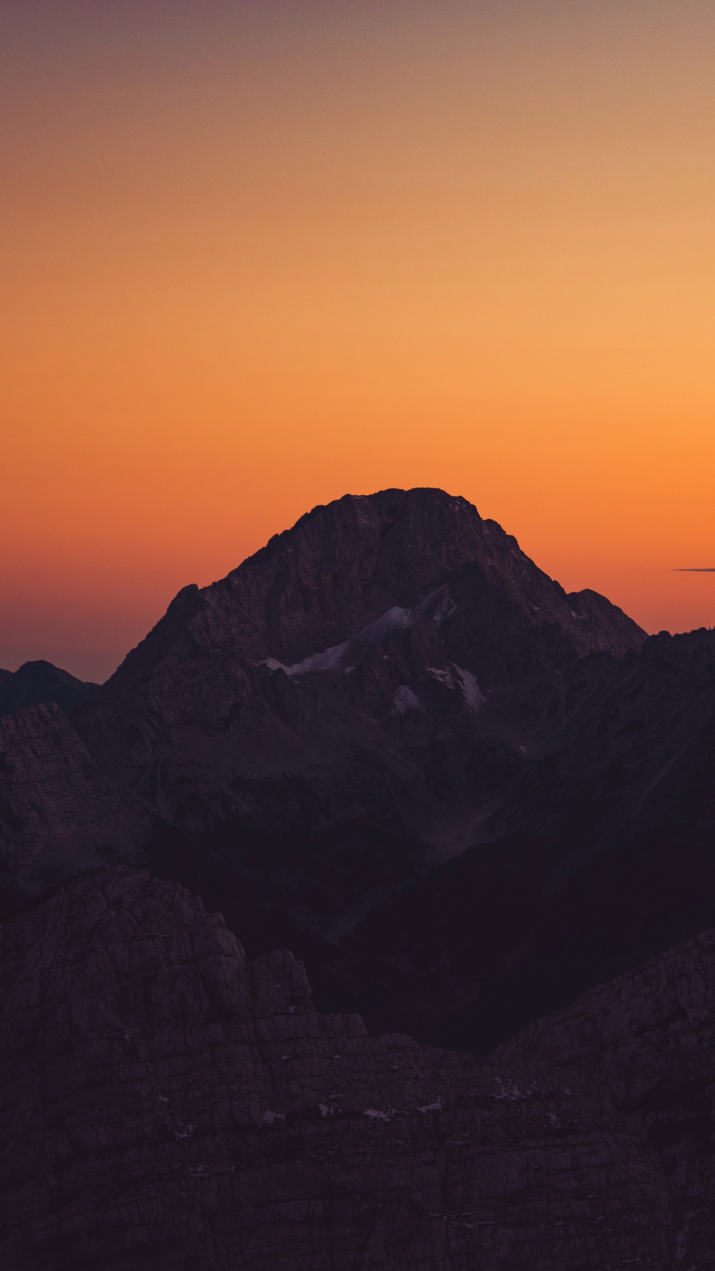 Sunset, Mountainous Landforms, Mountain, Mountain Range, Cloud. Wallpaper in 1440x2560 Resolution