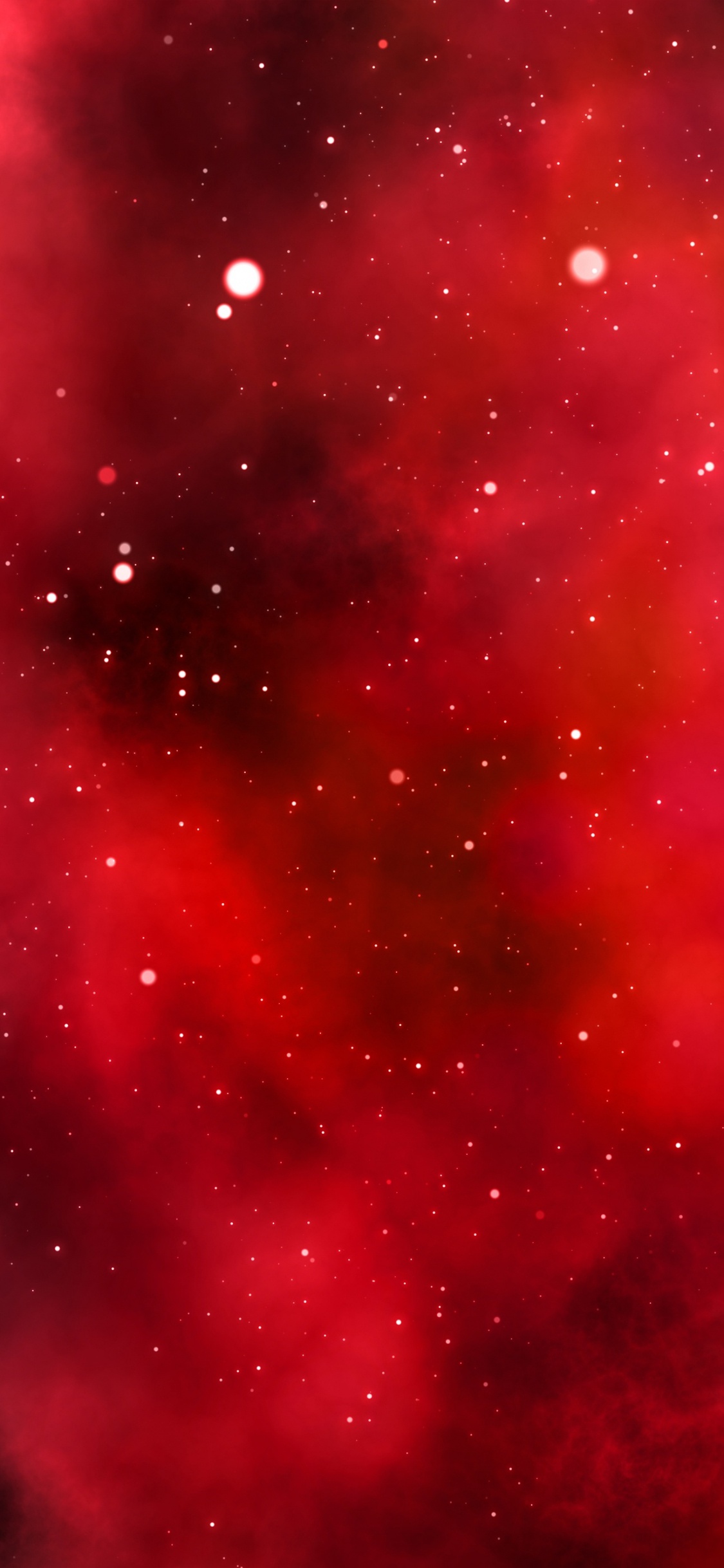 Ilustración de Galaxia Roja y Negra. Wallpaper in 1125x2436 Resolution