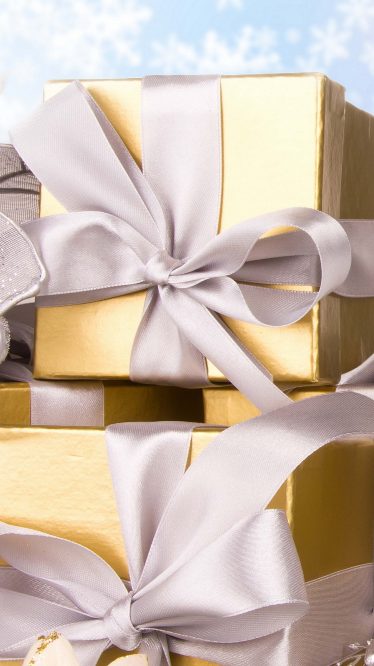 Le Jour De Noël, Cadeau de Noël, Présent, Emballage Cadeau, Ruban. Wallpaper in 750x1334 Resolution