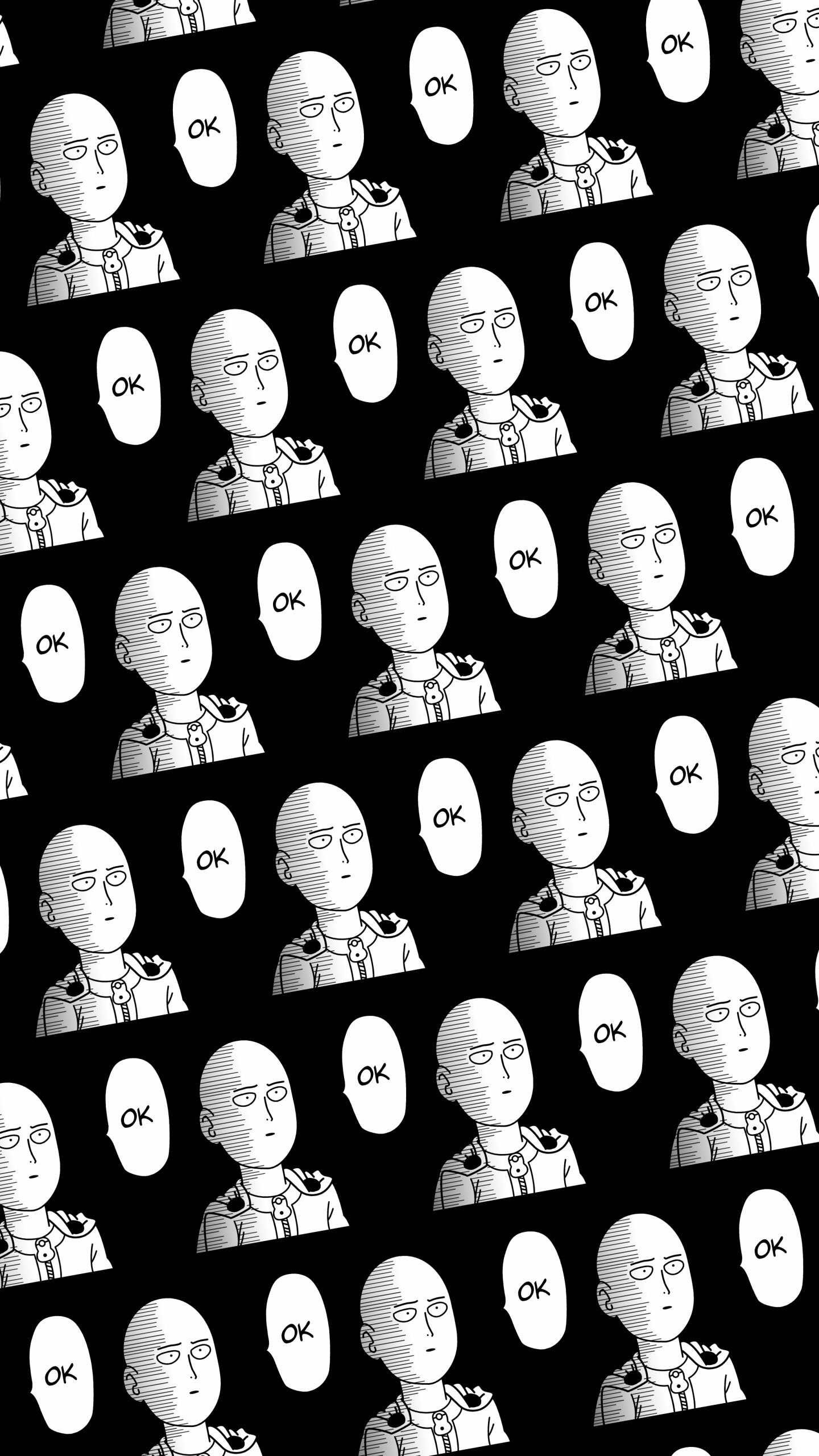 Anime, Un Golpe De Hombre, Saitama, en Blanco y Negro, Diseño. Wallpaper in 1440x2560 Resolution