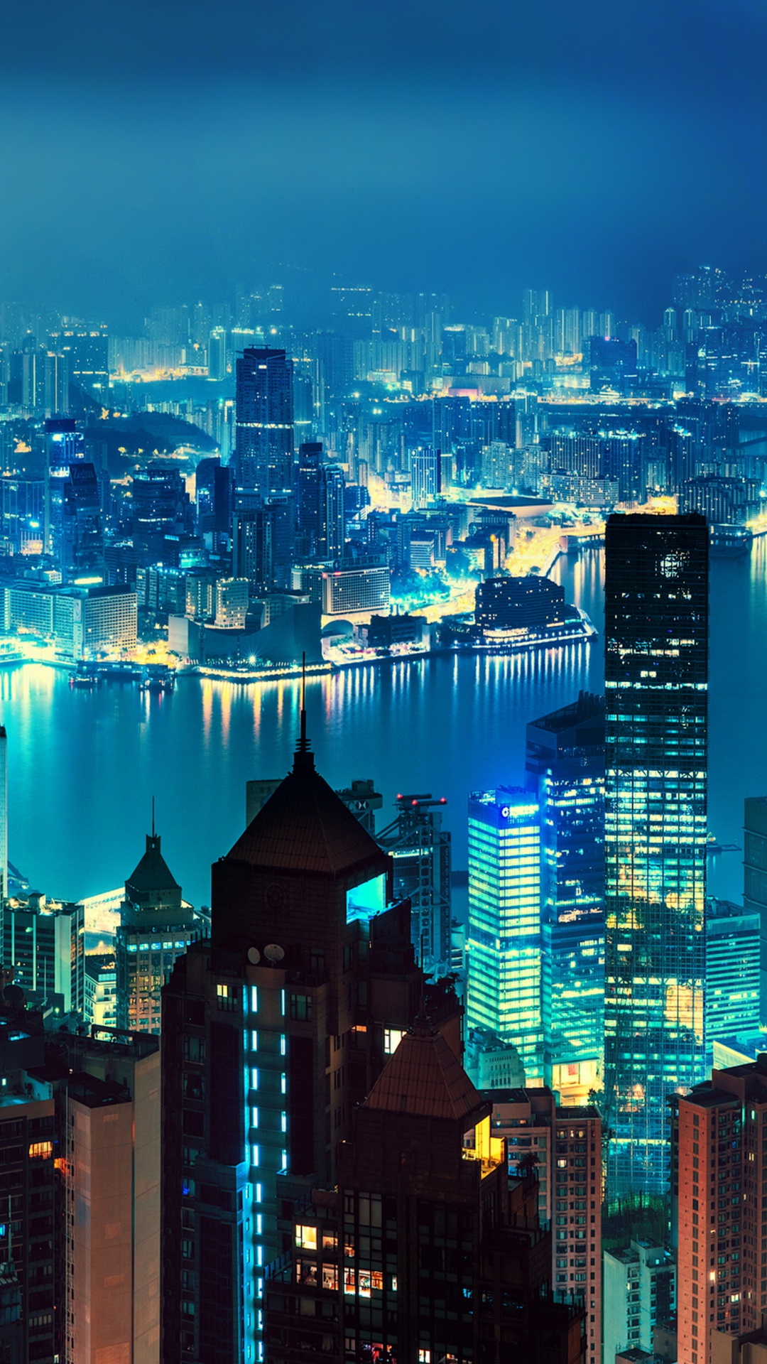 City Skyline During Night Time. Wallpaper in 1080x1920 Resolution