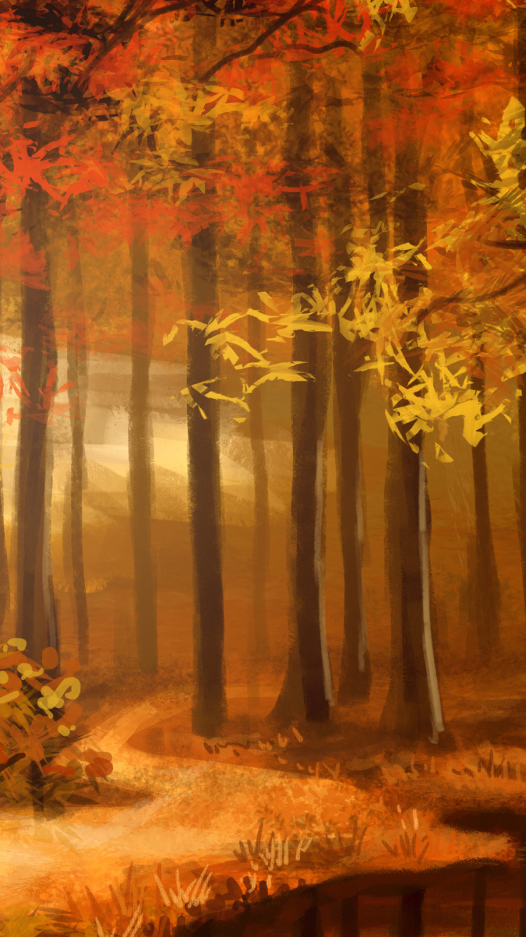 Árboles Marrones Con Rayos de Sol. Wallpaper in 750x1334 Resolution