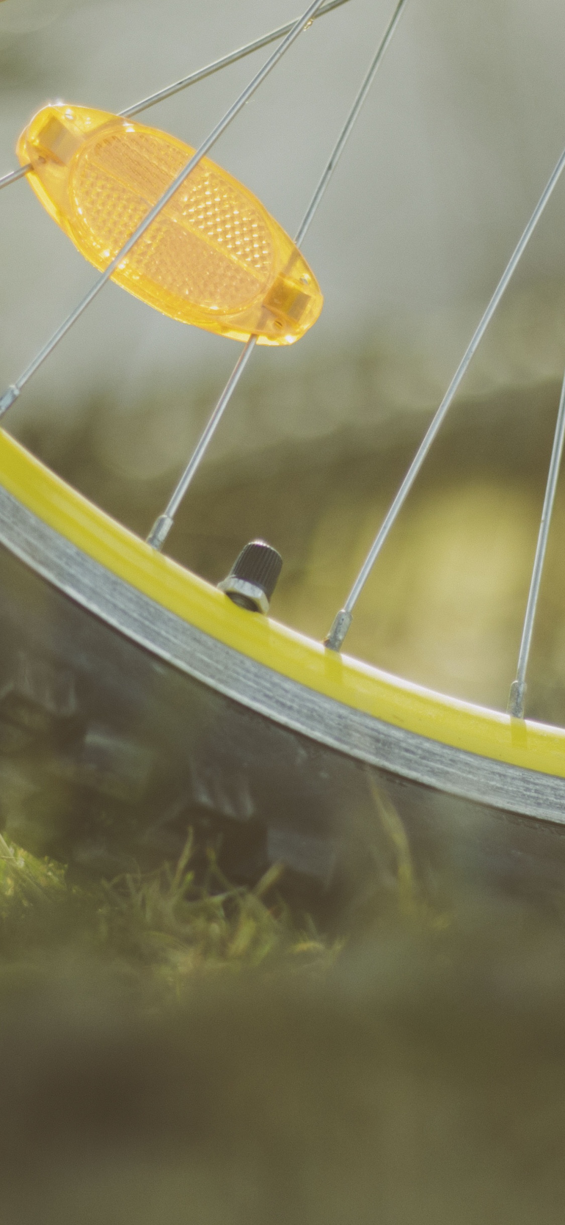 Yellow and White Bicycle Wheel. Wallpaper in 1125x2436 Resolution