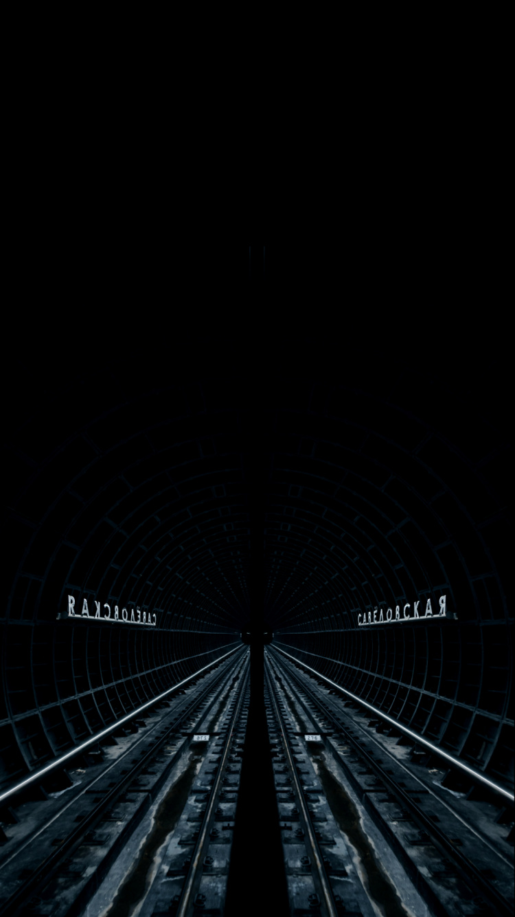 Track, Tunnel, Black and White, Parallels, Electricity. Wallpaper in 750x1334 Resolution